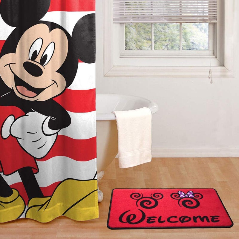 J.Ehonace Cartoon Mouse Rugs - Non-Slip Mickey Cartoon Welcome Mat, Cute Minnie Rug Indoor Entrance Doormat Livingroom Home Decor Door Mats, 17" x 30" (Red) - Image 4
